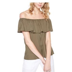 Sanctuary off the shoulder olive green top